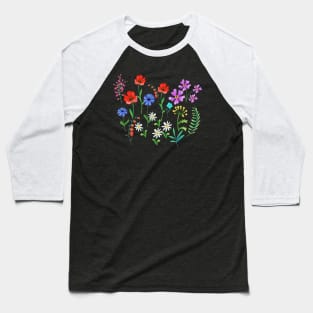 botanical bright flowers on the theme of ecology Baseball T-Shirt